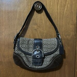 Coach C’s bag with suede bottom, brown and tan